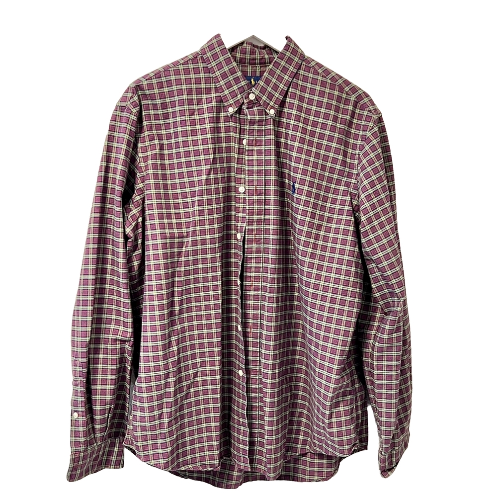 Ralph Lauren Custom Fit Tartan Plaid Button-Down Shirt Men’s Extra Large